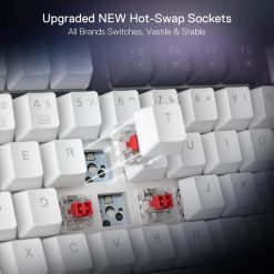 Alternative view of Redragon K673 PRO 75% Wireless Gasket RGB Gaming Keyboard – 81 Keys, Hot-Swappable Linear Red Switches, RGB Backlighting, Compact Design, Dedicated Knob Control, Sound-Absorbing Pads, Wireless Connectivity