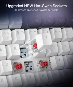 Alternative view of Redragon K673 PRO 75% Wireless Gasket RGB Gaming Keyboard – 81 Keys, Hot-Swappable Linear Red Switches, RGB Backlighting, Compact Design, Dedicated Knob Control, Sound-Absorbing Pads, Wireless Connectivity