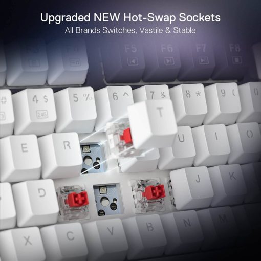 Redragon K673 PRO 75% Wireless Gasket RGB Gaming Keyboard – 81 Keys, Hot-Swappable Linear Red Switches, RGB Backlighting, Compact Design, Dedicated Knob Control, Sound-Absorbing Pads, Wireless Connectivity - Image 2
