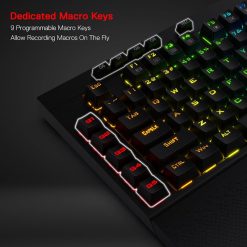 Alternative view of Redragon K596 Vishnu 2.4G Wireless/Wired RGB 87 Keys TKL Compact Mechanical Gaming Keyboard – 2400mAh Battery, 10 Built-in Macro Keys, Wrist Rest, 10 Hours Playtime, Red Switches
