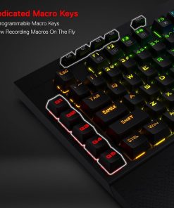 Alternative view of Redragon K596 Vishnu 2.4G Wireless/Wired RGB 87 Keys TKL Compact Mechanical Gaming Keyboard – 2400mAh Battery, 10 Built-in Macro Keys, Wrist Rest, 10 Hours Playtime, Red Switches