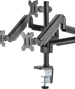 Alternative view of Twisted Minds Premium Triple Monitor Arm – Supports Up to 27" Screens, Aluminum Pole Mounted Gas Spring, USB Ports, 360° Rotary VESA Plate, Black (Model TM-26-C018UP)