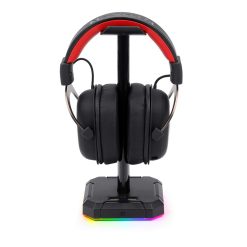 Alternative view of Redragon Scepter PRO HA300 Tabletop Headphone Stand with 10 RGB Lighting Modes and 4 USB Ports