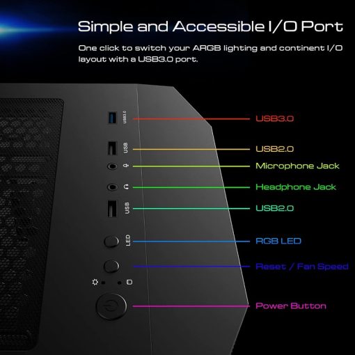 GAMDIAS ATHENA M6 LITE Gaming Case with High Airflow Design