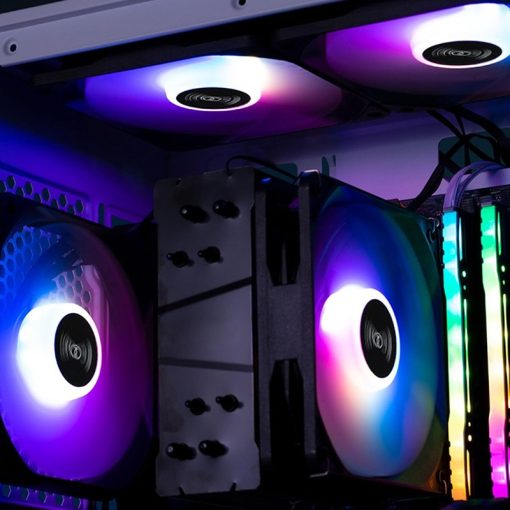 High-Performance Fixed-RGB PC Cooling Fans – Black, Quiet and Efficient Cooling Solution with Integrated Lighting for Enhanced Airflow and Aesthetic Appeal in Computer Cases - Image 3