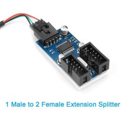 Alternative view of Motherboard USB 2.0 9 Pin Header 1-to-2 Extension Hub Splitter Adapter – Converter MB, One USB 2.0 Female to 2 Female, 30cm Cable, 9 Pin Male Adapter Port Multiplier