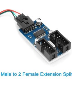 Alternative view of Motherboard USB 2.0 9 Pin Header 1-to-2 Extension Hub Splitter Adapter – Converter MB, One USB 2.0 Female to 2 Female, 30cm Cable, 9 Pin Male Adapter Port Multiplier