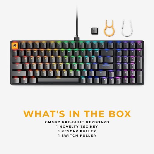 Glorious GMMK 2 96% Arabic & English RGB Gaming Keyboard – TKL Hot Swappable Mechanical Keyboard, Linear Switches, Wired, Full-Size Keyboard, Black RGB Keyboard - Image 3