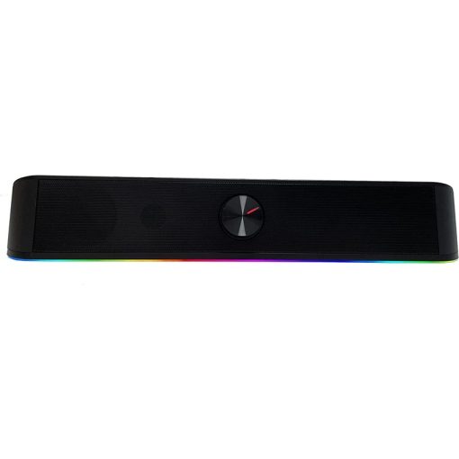 Twisted Minds RGB 2.0 Desktop Soundbar, 2.0 Channel Computer Speaker with Dynamic Lighting Bar, Audio-Light Sync/Display, Touch-Control Backlit with Volume Knob, USB Powered w/ 3.5mm Cable - Image 3