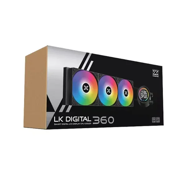 Xigmatek LK 360 Digital LCD ARGB AIO PWM CPU Liquid Cooler – Black (Model EN45905) - Image 3