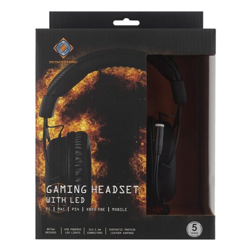Deltaco Gaming GAM-030 Gaming Headset – Black, High-Quality Sound, Comfortable Design for Long Gaming Sessions - Image 3