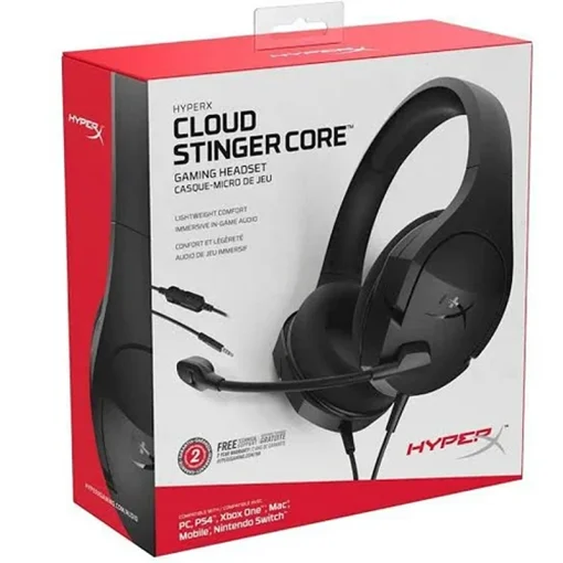 HyperX Cloud Stinger Headphones – DTS:X Spatial Audio, 50mm Directional Drivers, Adjustable Steel Slider, 90° Rotating Ear Cups, Swivel-to-Mute Noise-Cancelling Mic, Chinese Box, Black | 4P5L7AB-CB - Image 3