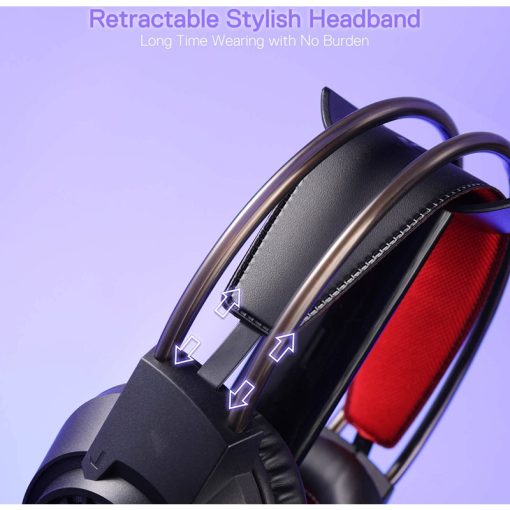 Redragon H231 Scream Wired Gaming Headset – Stereo Surround Sound, 40mm Drivers, Leather Foam Ear Pads, Noise-Canceling Microphone, Multi-Platform Compatible for PC, PS4/5, NS, Xbox One – Black - Image 3