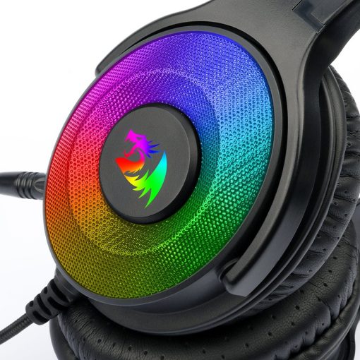 Redragon Pandora 2 H350 RGB Gaming Headset – High Definition Audio, Powerful Bass, Removable Microphone, Large Earpads, Compatible with PC, PS4, Xbox One, NS – Black - Image 3