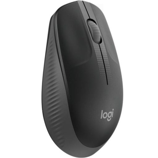 Logitech M190 Wireless Mouse Charcoal full-size ergonomic design