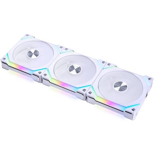 Lian-Li UNI FAN SL V2 Revolutionized Daisy-Chain ARGB Fan, Modular 120mm Fans, Up to 2000 RPM Fan Speed, 64.5 CFM Airflow, Sophisticate Lighting Effects, 3 Pack, White - G99.12SLV23W.00