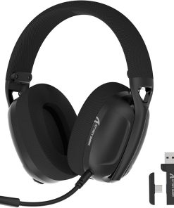 ATTACK SHARK L80 Wireless Gaming Headset, 50H Battery, Noise-Canceling Mic, 2.4GHz USB & Bluetooth 5.2 – Black