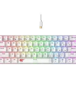 HAVIT KB903L RGB Backlit Mechanical Keyboard – Transparent White