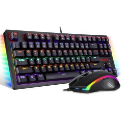 Redragon K552 RGB Mechanical Gaming Keyboard and Mouse Combo, Wired, 60% Layout with Arrow Keys, Tenkeyless, RGB Backlit, 7200 DPI Mouse, Black