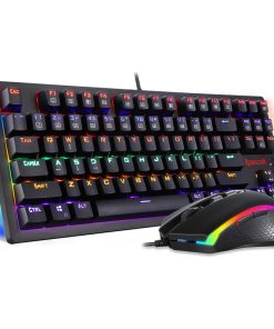Redragon K552 RGB Mechanical Gaming Keyboard and Mouse Combo, Wired, 60% Layout with Arrow Keys, Tenkeyless, RGB Backlit, 7200 DPI Mouse, Black