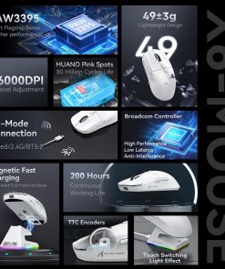 ATTACK SHARK X6 RGB Wireless Gaming Mouse with tri-mode connectivity