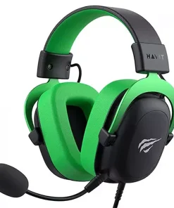 Alternative view of Havit H2002D Wired Gaming Headset – Black and Green,