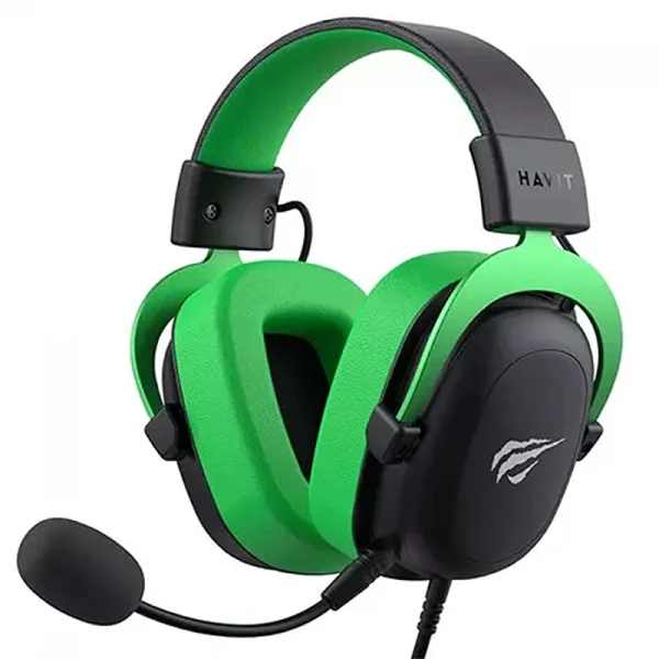 Havit H2002D Wired Gaming Headset – Black and Green, - Image 2