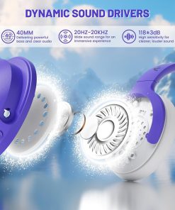 Alternative view of ATTACK SHARK G300 Wireless Gaming Headset, Noise-Canceling Mic, 3.5mm Jack – Light Purple