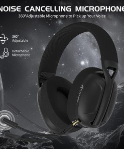 Alternative view of ATTACK SHARK L80 Wireless Gaming Headset, 50H Battery, Noise-Canceling Mic, 2.4GHz USB & Bluetooth 5.2 – Black