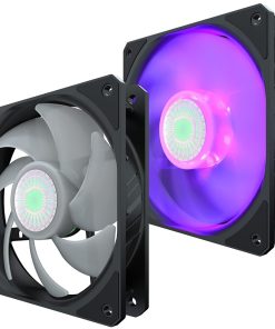 Alternative view of Cooler Master SickleFlow 120mm V2 RGB PWM Fan, Square Frame, 4-Pin Addressable LEDs, Air Balance Blades, Sealed Bearing – Black