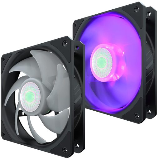 Cooler Master SickleFlow 120mm V2 RGB PWM Fan, Square Frame, 4-Pin Addressable LEDs, Air Balance Blades, Sealed Bearing – Black - Image 2