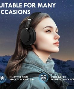 Alternative view of ATTACK SHARK G500 Wireless Over-Ear Headphones, Noise Canceling, BT 5.3, 20H Playtime – Black