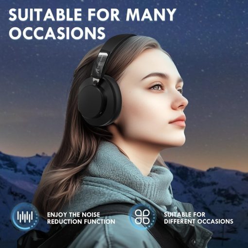 ATTACK SHARK G500 Wireless Over-Ear Headphones, Noise Canceling, BT 5.3, 20H Playtime – Black - Image 2