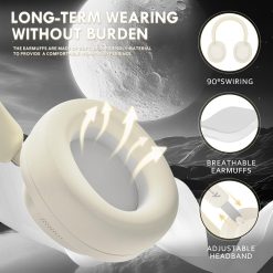 Alternative view of ATTACK SHARK G500 Wireless Over-Ear Headphones, Noise Canceling, BT 5.3, 20H Playtime – Beige