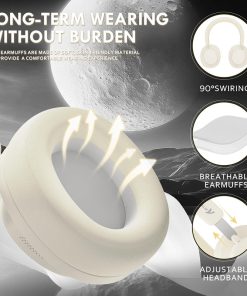 Alternative view of ATTACK SHARK G500 Wireless Over-Ear Headphones, Noise Canceling, BT 5.3, 20H Playtime – Beige