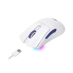 HAVIT White & Blue Wireless Gaming Mouse with quad-mode connectivity