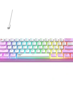 Alternative view of HAVIT Transparent RGB Backlighting Gaming Keyboard – White, KB877L