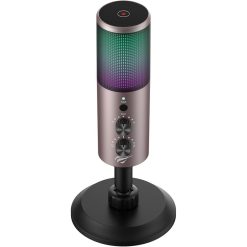 Alternative view of Havit GK61 RGB Gaming Microphone – USB Condenser Mic with RGB Lighting, Noise Reduction, Adjustable Stand, Plug & Play for PC, Streaming, Podcasting, and Gaming Black & Ochre
