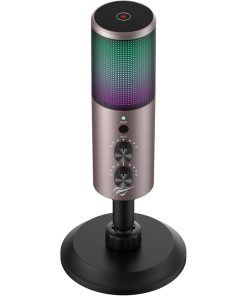 Alternative view of Havit GK61 RGB Gaming Microphone – USB Condenser Mic with RGB Lighting, Noise Reduction, Adjustable Stand, Plug & Play for PC, Streaming, Podcasting, and Gaming Black & Ochre