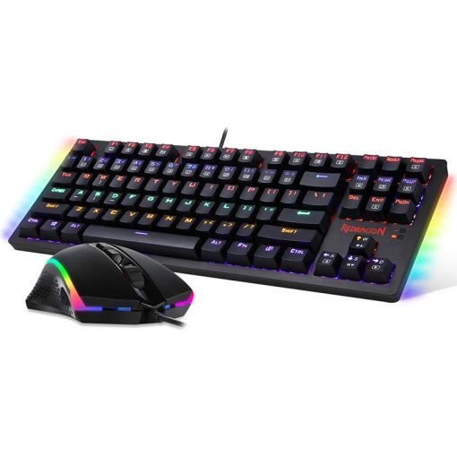 Redragon K552 RGB Mechanical Gaming Keyboard and Mouse Combo, Wired, 60% Layout with Arrow Keys, Tenkeyless, RGB Backlit, 7200 DPI Mouse, Black - Image 2