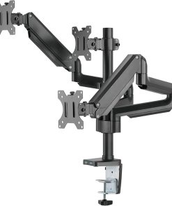Alternative view of Twisted Minds Triple Monitor Arm, 17"-32", Full Motion Adjustable, Aluminum Desk Mount, USB 3.0, VESA, C-Clamp/Grommet, Cable Management