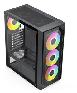 Xander Velox II TG Mid Tower ATX Case – Black, Tempered Glass, High-Airflow Design
