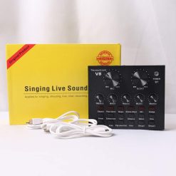 Blueland V8 Live Sound Card with Bluetooth & USB – Multifunctional Audio Mixer for Recording, Hosting & Streaming