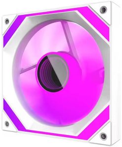 Aigo AIR12 120mm ARGB Computer Case Fan with 4-Pin PWM Control - White (Reverse)