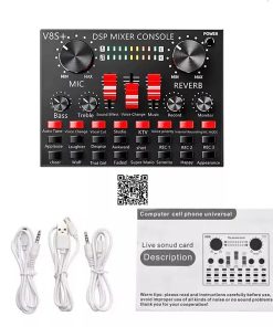 Alternative view of Upgraded V8S+ Sound Card – Universal Audio Mixer with Bluetooth & USB for Mobile, PC & Studio Use