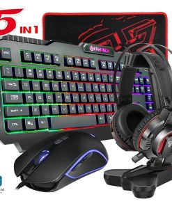 Alternative view of Fantech P51 5-in-1 Gaming Combo with RGB Keyboard, Mouse, Headset, Mousepad & Stand – Black