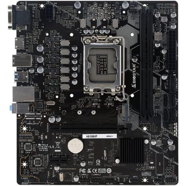 Biostar H610MHP Micro-ATX Motherboard (H610 Chipset, LGA 1700, Intel) - Image 2