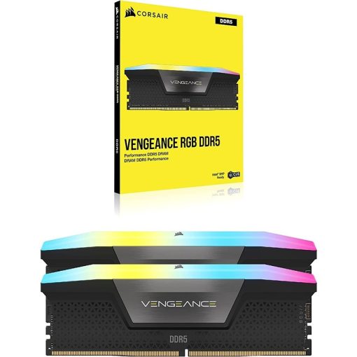 CORSAIR VENGEANCE RGB 32GB (2x16GB) DDR5 6400MHz CL36 RAM – Black - Image 2