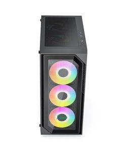 Alternative view of Xander Velox II TG Mid Tower ATX Case – Black, Tempered Glass, High-Airflow Design