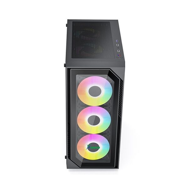 Xander Velox II TG Mid Tower ATX Case – Black, Tempered Glass, High-Airflow Design - Image 2